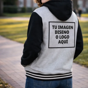 Campera Universitaria Con Capucha De Friza Personalizada