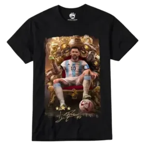 Remera Algodón Premium Estampada Messi Leyenda