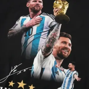 Remera Algodón Premium Estampada Messi Elijo Creer