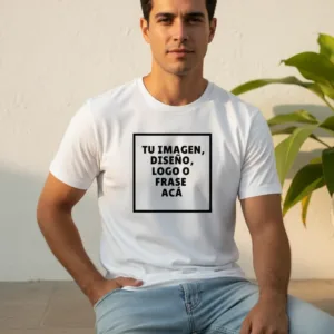 Remera personalizada DTF algodón blanca